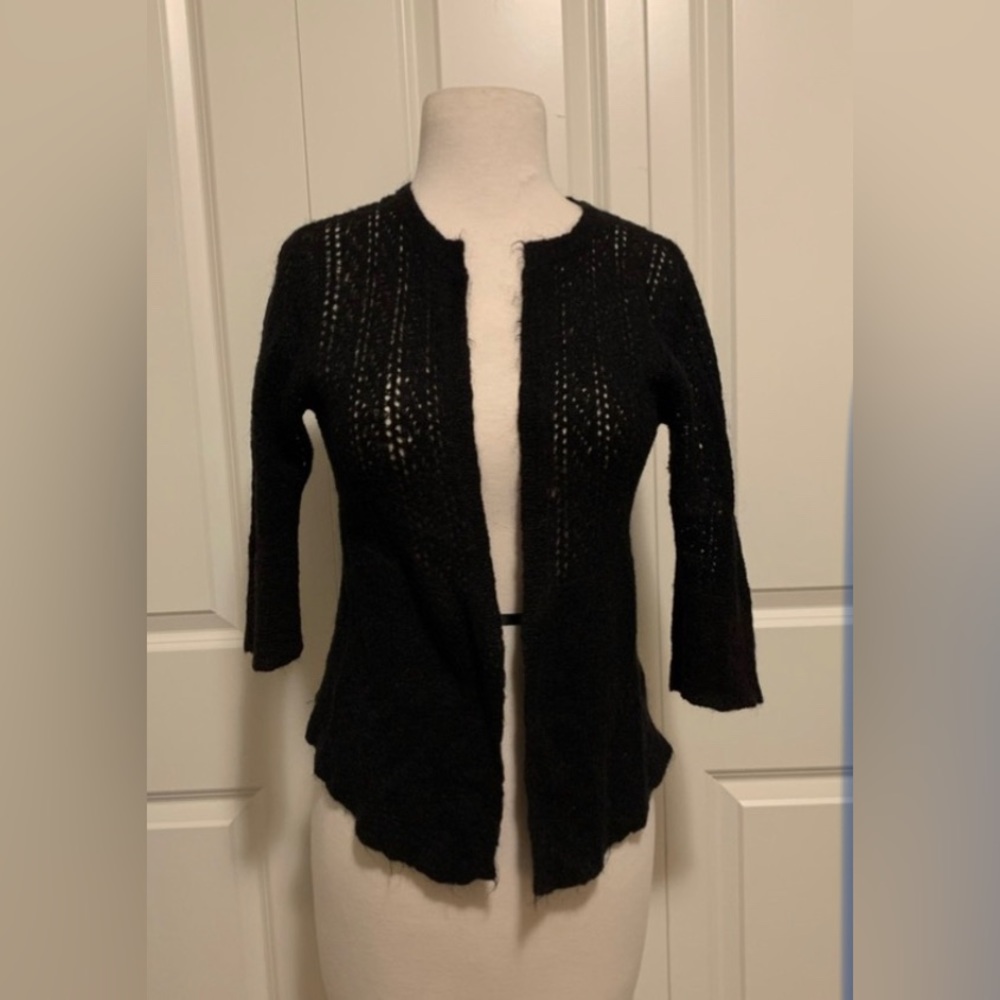 Kenzie Black Knit 3/4 Length Cardigan - L